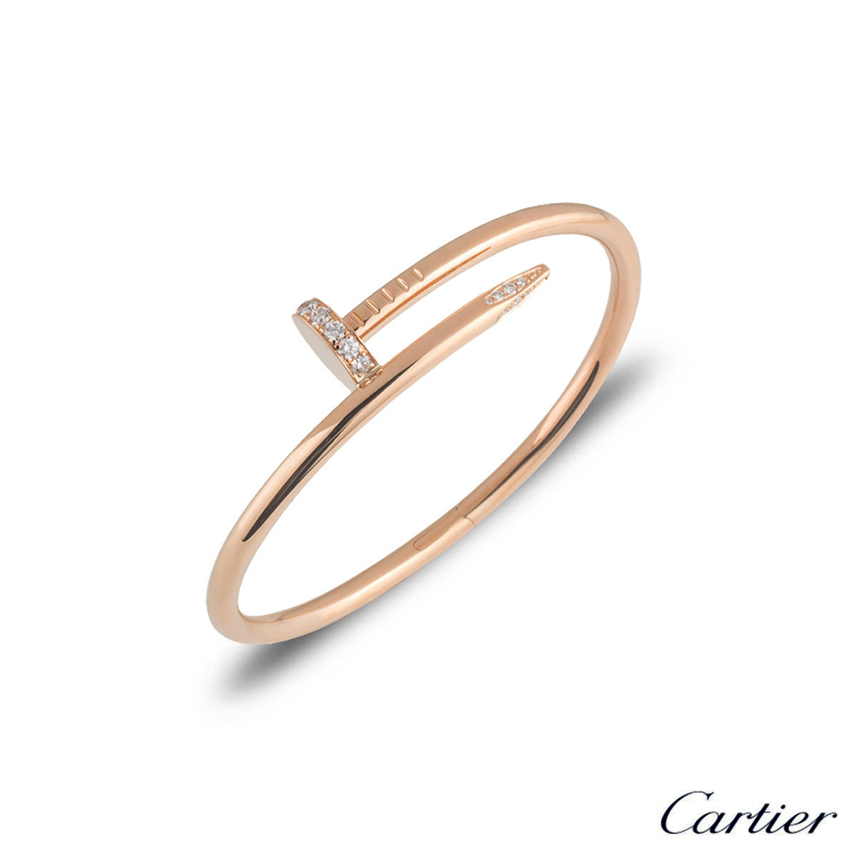 Cartier Rose Gold Diamond Juste Un Clou Bracelet Size 17 B6048517